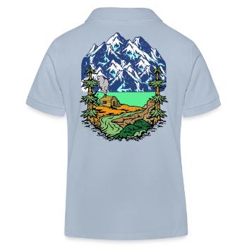 Alps, Summit, Mountains, Beg Hut, House, Alm, Tyrol, Nature - Kids Organic Polo Shirt by Stanley/Stella - sky blue - Back