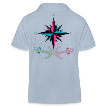 Anker Retro Vintage Ahoi Kompass Seefahrer Kapitän - Kinder Organic Poloshirt Mini Sprinter von Stanley/Stella - sky Blue - Hinten