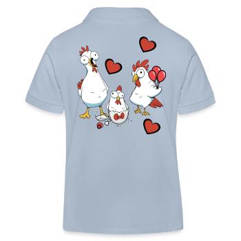 Schwangerschaft Geburt Familie Huhn Eierschale Ei - Kinder Organic Poloshirt Mini Sprinter von Stanley/Stella - sky Blue - Hinten