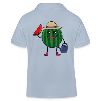 Melonen Gärtner Farmer Gärtnern Hobbygärtner Obst - Kinder Organic Poloshirt Mini Sprinter von Stanley/Stella - sky Blue - Hinten
