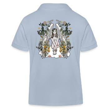 Engel Natur Blumen Flora Botanik Frühling Retro - Kinder Organic Poloshirt Mini Sprinter von Stanley/Stella - sky Blue - Hinten