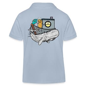 Seefahrer Fische Boot Meerestiere Angler Ahoi See - Kinder Organic Poloshirt Mini Sprinter von Stanley/Stella - sky Blue - Hinten