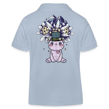 Alps Mountains Mountains Nature Flowers Nature Lovers - Kids Organic Polo Shirt by Stanley/Stella - sky blue - Back
