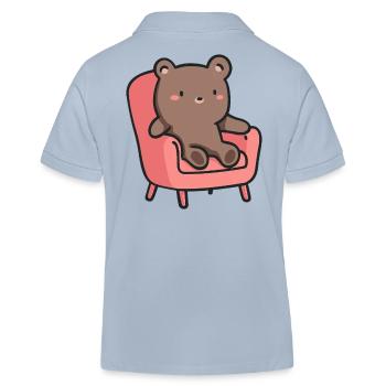 Bär im Sessel: Niedliches Design für Tierfans - Kinder Organic Poloshirt Mini Sprinter von Stanley/Stella - sky Blue - Hinten