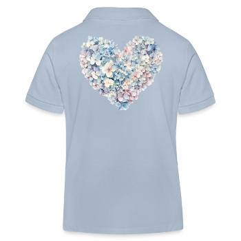 Cœur de fleurs d’hortensias - Fleurs délicates - Polo enfant bio Stanley/Stella - bleu ciel - Dos