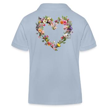 Cœur de fleurs délicates Fleurs printanières - Polo enfant bio Stanley/Stella - bleu ciel - Dos