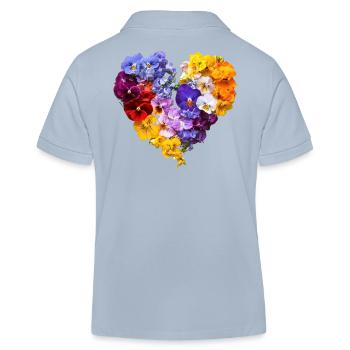 Cœur de pensées - Discours de fleur colorée - Polo enfant bio Stanley/Stella - bleu ciel - Dos