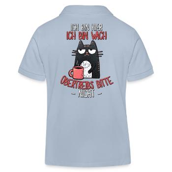 Morgenmuffel Katze Spruch – Ich bin wach! - Kinder Organic Poloshirt Mini Sprinter von Stanley/Stella - sky Blue - Hinten