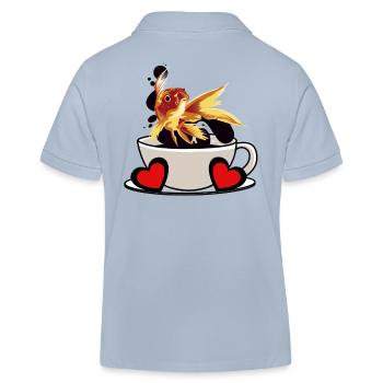 Coffee Break Fish Caffeine Refreshment Fantasy - Kids Organic Polo Shirt by Stanley/Stella - sky blue - Back