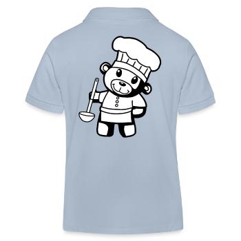 Chef amateur Art culinaire Teddy Bear Cook Soup Louche Ours à la louche - Polo enfant bio Stanley/Stella - bleu ciel - Dos