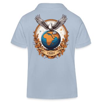Weltfrieden auf der Erde - Kinder Organic Poloshirt Mini Sprinter von Stanley/Stella - sky Blue - Hinten