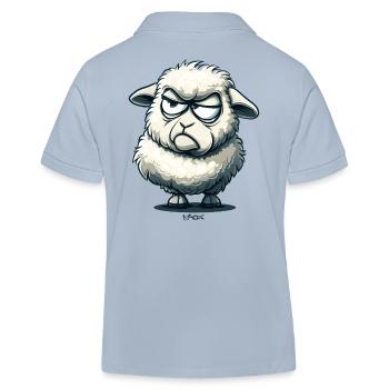Ein genervtes Cartoon-Schaf - Kinder Organic Poloshirt Mini Sprinter von Stanley/Stella - sky Blue - Hinten