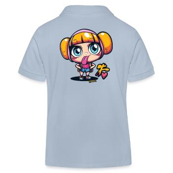 Illustration coquine de fille d’anime de dessin animé - Polo enfant bio Stanley/Stella - bleu ciel - Dos