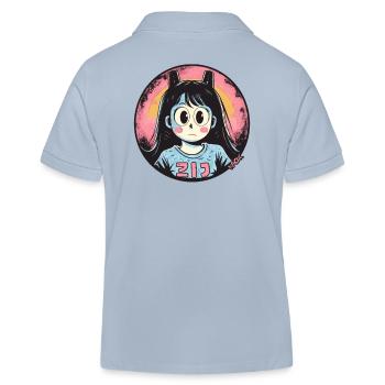 Dessin animé La fille drôle moyenne - Polo enfant bio Stanley/Stella - bleu ciel - Dos