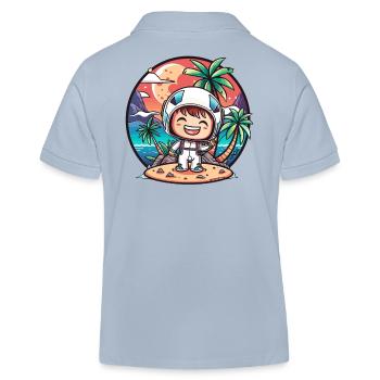 Petit astronaute mignon sur une île en vacances - Polo enfant bio Stanley/Stella - bleu ciel - Dos