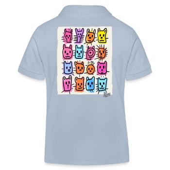 Animaux drôles et idiots et visages d’animaux - Polo enfant bio Stanley/Stella - bleu ciel - Dos