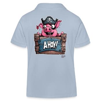 Drôle de pirate cochon, Ohé ! - Polo enfant bio Stanley/Stella - bleu ciel - Dos