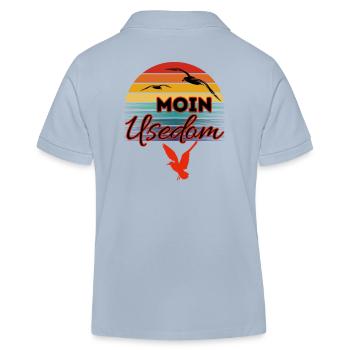 Moin Usedom mit Möwe im Retro Style-Insel Usedom - Kinder Organic Poloshirt Mini Sprinter von Stanley/Stella - sky Blue - Hinten