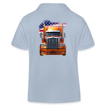 Camion américain avec drapeau américain - Chauffeur/Camionneur - Polo enfant bio Stanley/Stella - bleu ciel - Dos