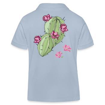 Kaktus mit Blüten - Kinder Organic Poloshirt Mini Sprinter von Stanley/Stella - sky Blue - Hinten