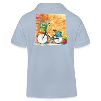 Bicycle - Kids Organic Polo Shirt by Stanley/Stella - sky blue - Back