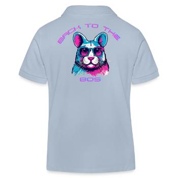 Casual cat return with a retro vibe - Kids Organic Polo Shirt by Stanley/Stella - sky blue - Back