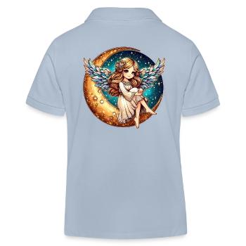 Süßes Engelsmädchen auf Halbmond - Farbgrafik - Kinder Organic Poloshirt Mini Sprinter von Stanley/Stella - sky Blue - Hinten