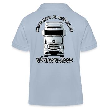 Dienstwagen ja, aber nur die Königsklasse - Kinder Organic Poloshirt Mini Sprinter von Stanley/Stella - sky Blue - Hinten