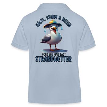 Kälte, Sturm & Regen-Strandwetter-witzige Möwe - Kinder Organic Poloshirt Mini Sprinter von Stanley/Stella - sky Blue - Hinten