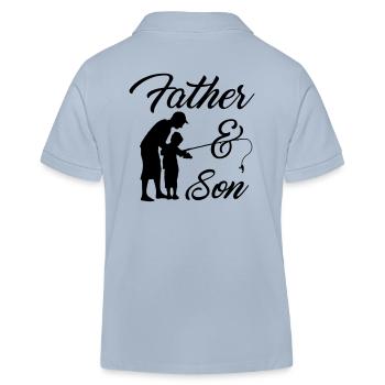 Le père et le fils pêcher pêche pêcher pêcher pêche cadeau pêche - Polo enfant bio Stanley/Stella - bleu ciel - Dos