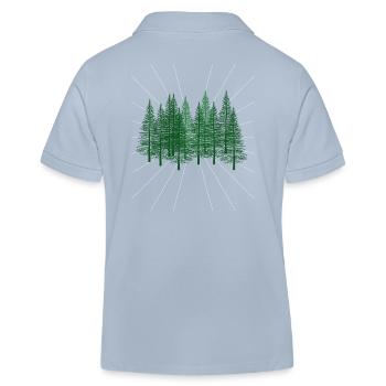 Strahlen Wald Tannen Wildnis Bäume Natur Flora Öko - Kinder Organic Poloshirt Mini Sprinter von Stanley/Stella - sky Blue - Hinten