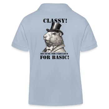 Funny Capybara - Kids Organic Polo Shirt by Stanley/Stella - sky blue - Back