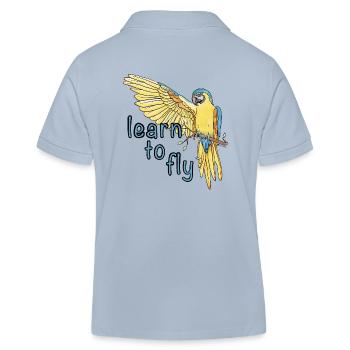 Papagei / Vogel / Lernen / Ara / Fliegen / Flügel - Kinder Organic Poloshirt Mini Sprinter von Stanley/Stella - sky Blue - Hinten