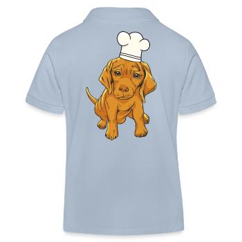 Chien toque de chef - Polo enfant bio Stanley/Stella - bleu ciel - Dos