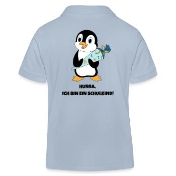 Hurra, ich bin ein Schulkind! (blau) - Kinder Organic Poloshirt Mini Sprinter von Stanley/Stella - sky Blue - Hinten