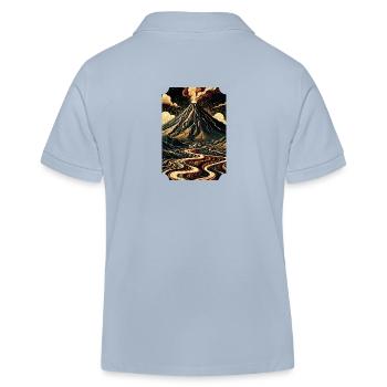 Vulkanische Majestät: Wirbelnde Lavagrafik - Kinder Organic Poloshirt Mini Sprinter von Stanley/Stella - sky Blue - Hinten