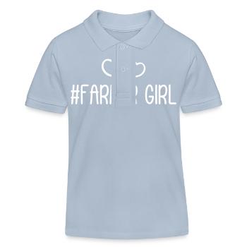 Fermier Fille Fille Coeur Amour - Polo enfant bio Stanley/Stella - bleu ciel - Devant