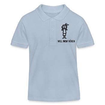 Strichmännchen NIX hören - Kinder Organic Poloshirt Mini Sprinter von Stanley/Stella - sky Blue - Vorne