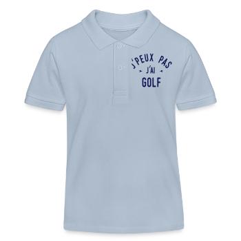 j'peux pas j'ai golf - Polo enfant bio Stanley/Stella - bleu ciel - Devant