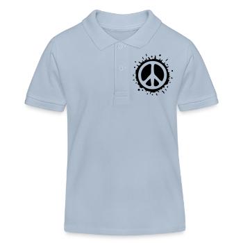 Peace (Splash) - Kids Organic Polo Shirt by Stanley/Stella - sky blue - Front