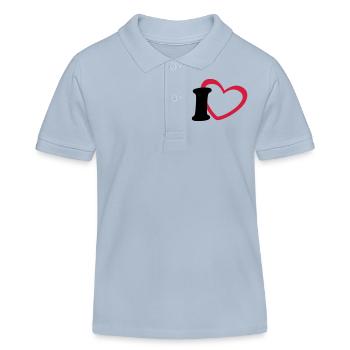 i love - Kinder Organic Poloshirt Mini Sprinter von Stanley/Stella - sky Blue - Vorne
