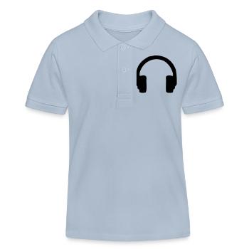 écouteurs / casque - Polo enfant bio Stanley/Stella - bleu ciel - Devant
