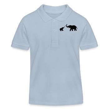 Baby und Mutter Elefant - Kinder Organic Poloshirt Mini Sprinter von Stanley/Stella - sky Blue - Vorne