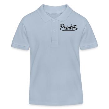 Printer - Kids Organic Polo Shirt by Stanley/Stella - sky blue - Front