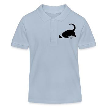Sleeping cat - Kids Organic Polo Shirt by Stanley/Stella - sky blue - Front