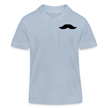 Moustache 4 - Polo enfant bio Stanley/Stella - bleu ciel - Devant
