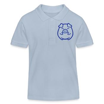 cute pig - Kinder Organic Poloshirt Mini Sprinter von Stanley/Stella - sky Blue - Vorne