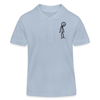 Triste figure de bâton malheureuse déprimée - Polo enfant bio Stanley/Stella - bleu ciel - Devant