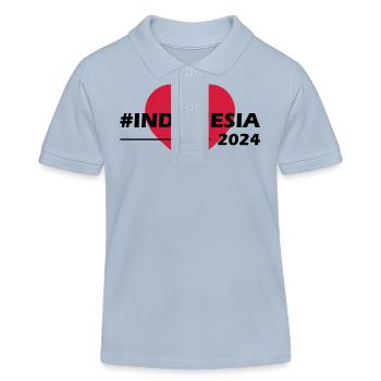Indonésie 2024 Coeur Amour - Polo enfant bio Stanley/Stella - bleu ciel - Devant