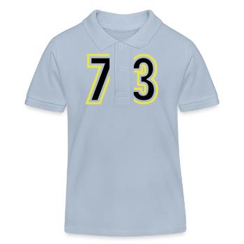 73 Nombre Collège - Polo enfant bio Stanley/Stella - bleu ciel - Devant